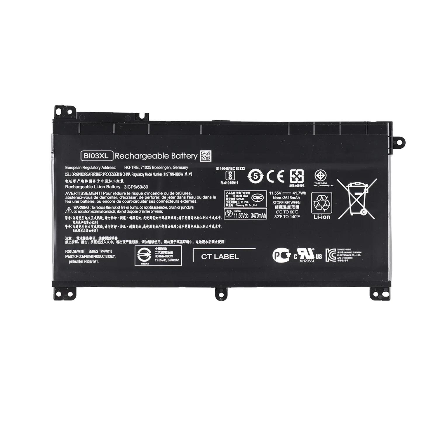 11.55V 43.3Wh 3560mAh PG03XL Laptop Battery for HP Pavilion Gaming 15-DK, 15-EC, Omen 5X FPC52