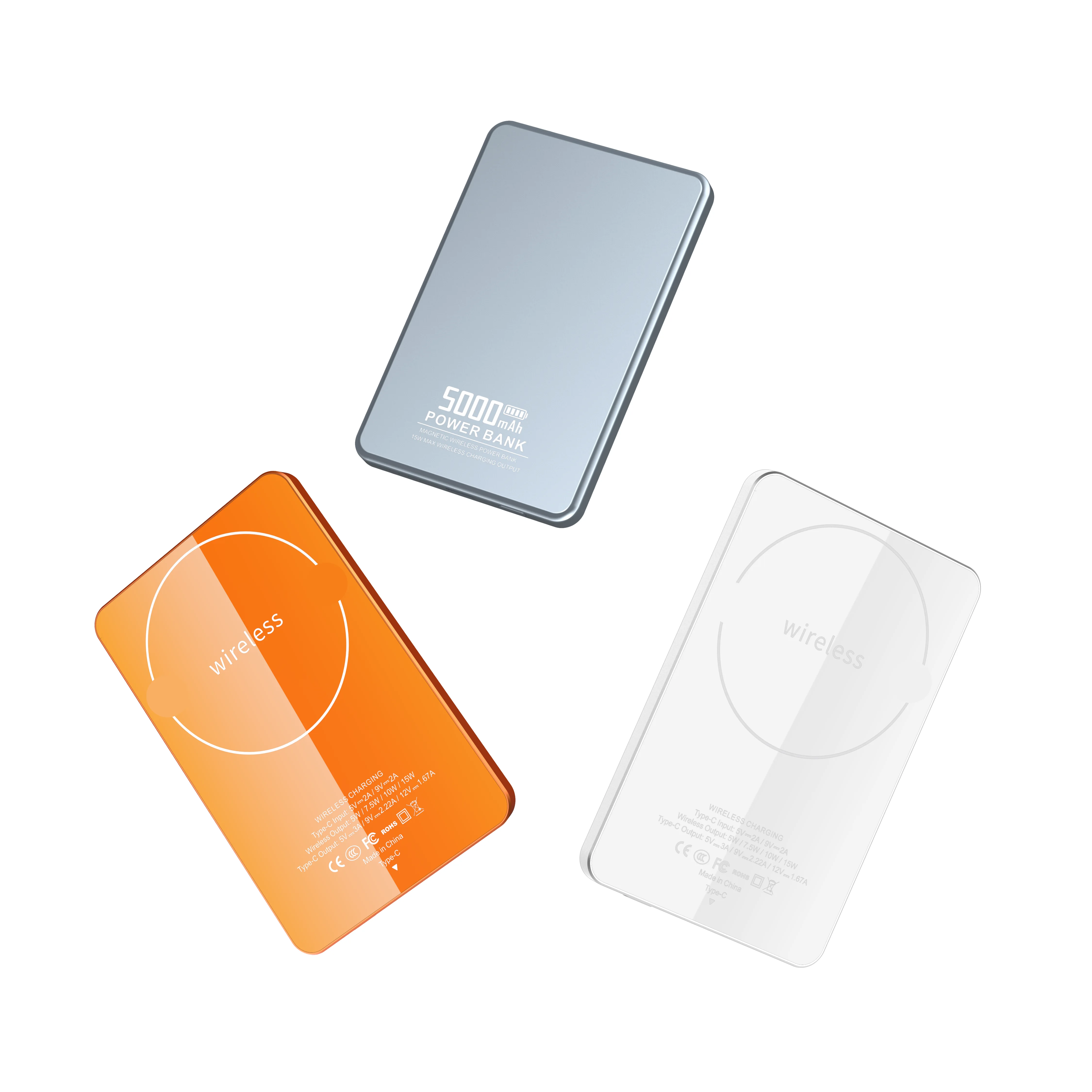5000mAh Magnetic Wireless Power Bank with Lamp Display – 15W/20W Fast Charging, Slim Aluminum Alloy Fiberglass product image 2