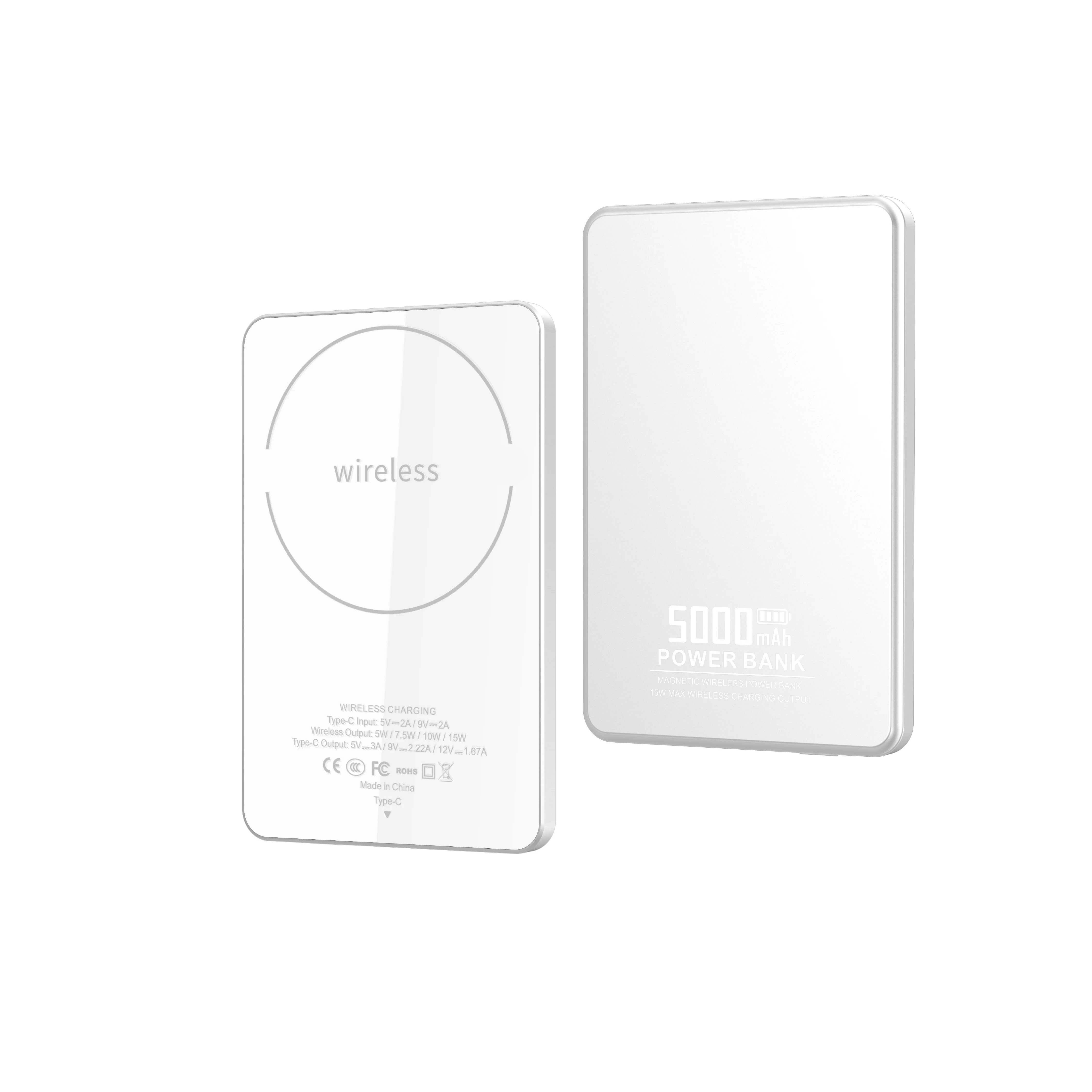 5000mAh Magnetic Wireless Power Bank with Lamp Display – 15W/20W Fast Charging, Slim Aluminum Alloy Fiberglass product image 5