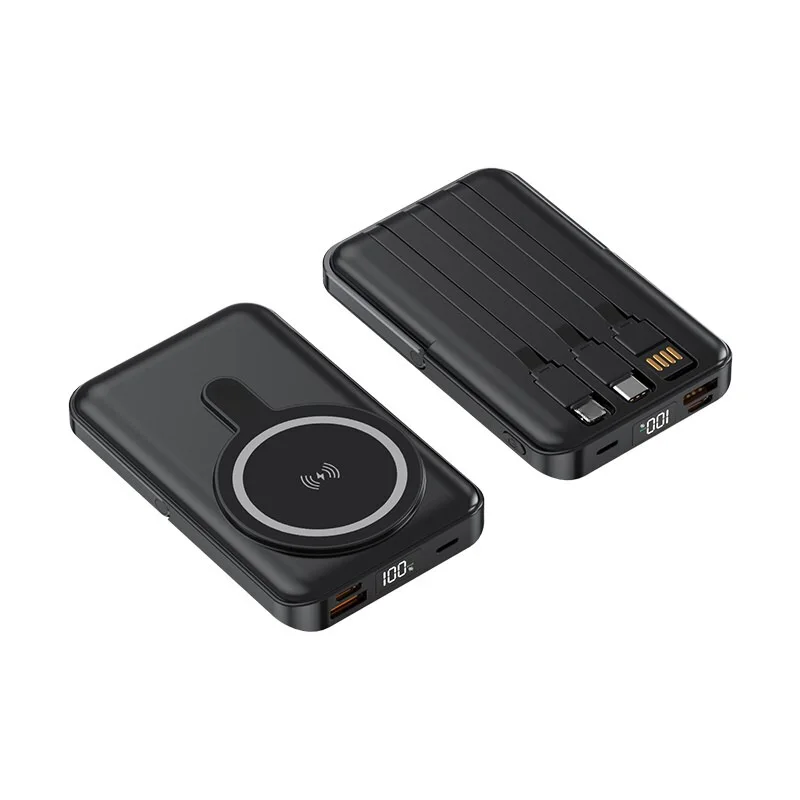 10000mAh Magnetic Power Bank with LED Display and Foldable Stand, 3-in-1 Wireless Charger for iPhone 15/16/17/18, Watch, and Earphones