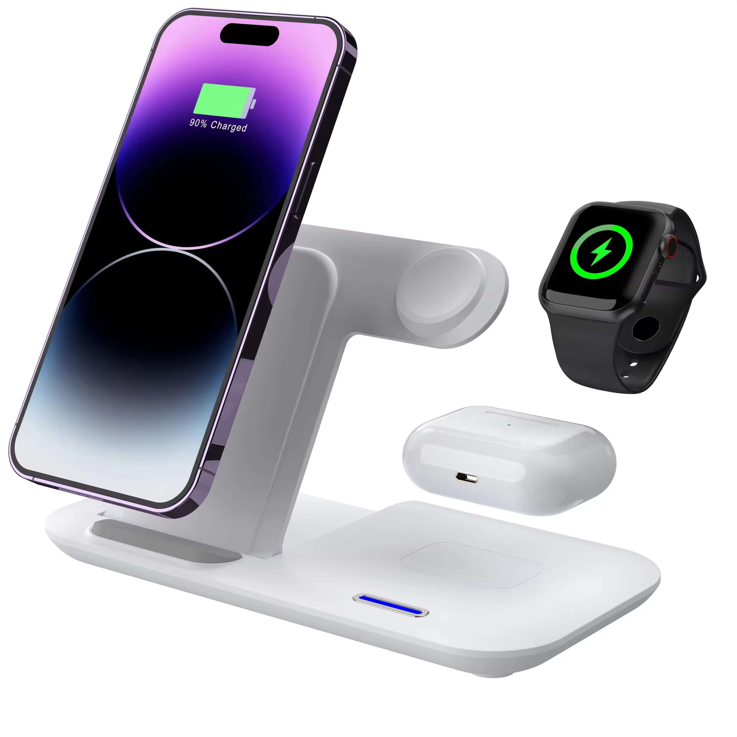 10 W Foldable 3-in-1 Wireless Charging Station for Phone, Watch, Earbuds product image 2