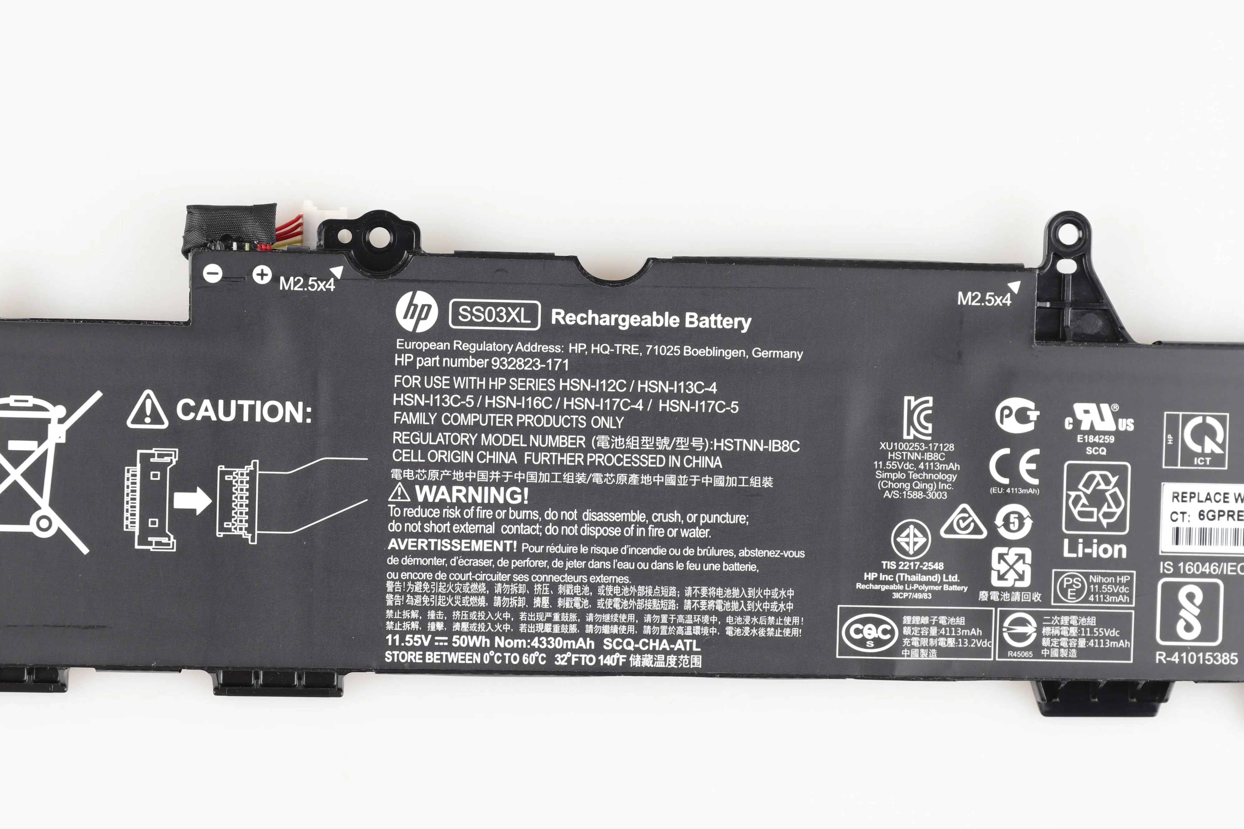 SS03XL 11.55V 50Wh Li-ion Laptop Battery for HP EliteBook 840 Replacement product image 2