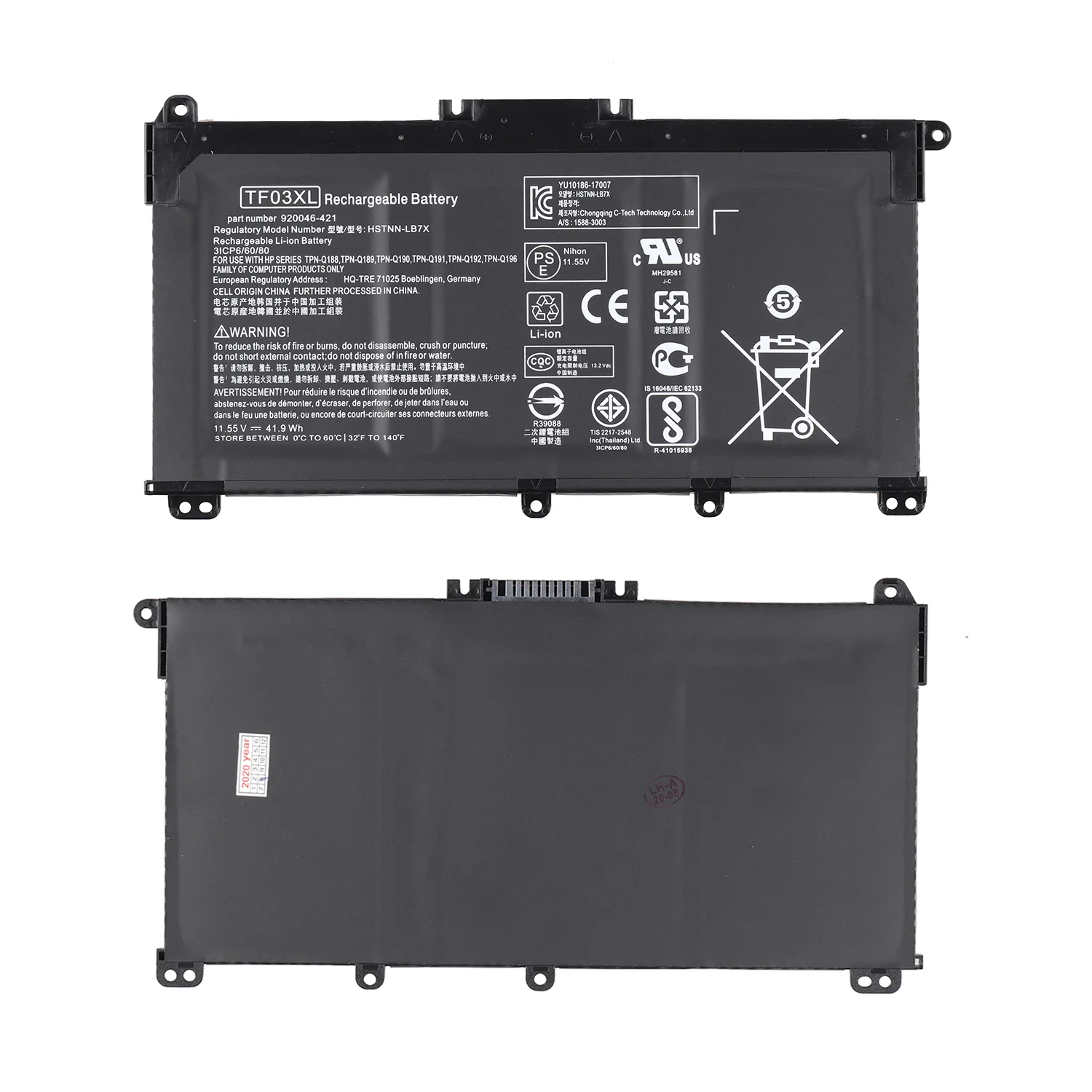 11.55V 41.9Wh TF03XL Laptop Battery for HP Pavilion 15-CD Series product image 3