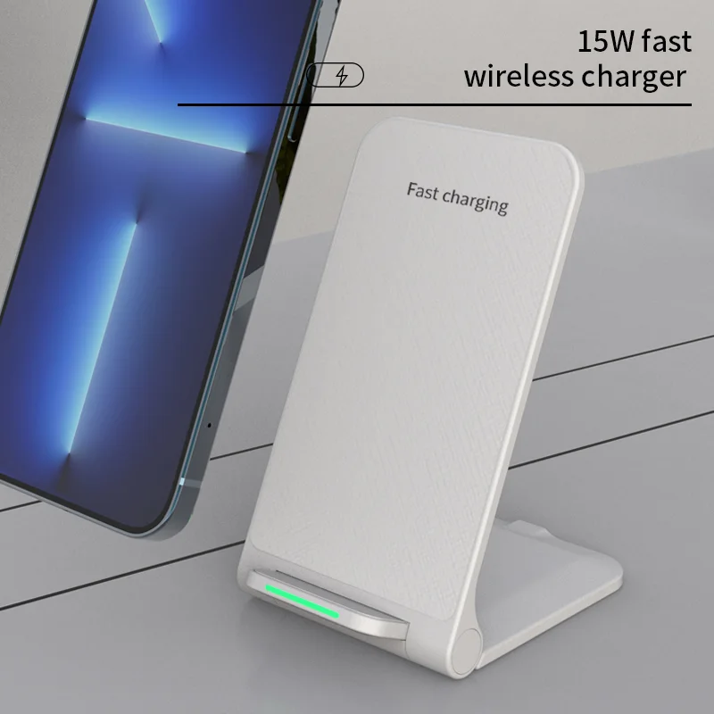 Foldable Wireless Charger Stand – 15W Qi Fast Charging Pad for Mobile Phones product image 3