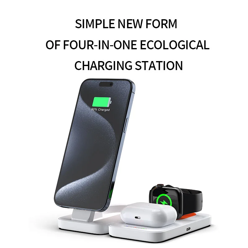 Mackertop LHT-67 3-in-1 Foldable Magnetic Wireless Charger Station – 10W/15W for Phone, Watch, Earphone product image 5