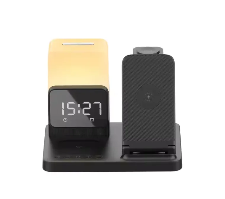 6-in-1 Wireless Charger with Alarm Clock and LED Lamp, 2.5W Output for Smart Watch and Earphone product image 3