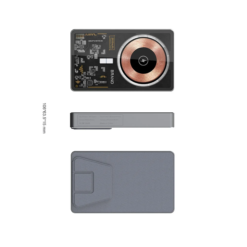 5000mAh Magnetic Wireless Power Bank with 18W PD and Type-C Input product image 4