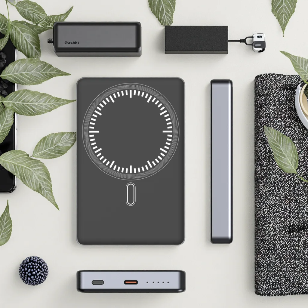 10000mAh Portable Magnetic Power Bank with Wireless Charging for Phone product image 3