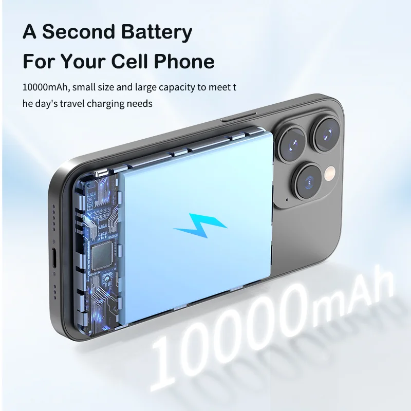 10000mAh 3-in-1 Magnetic Wireless Power Bank for Phone, Smartwatch, Earphone product image 3
