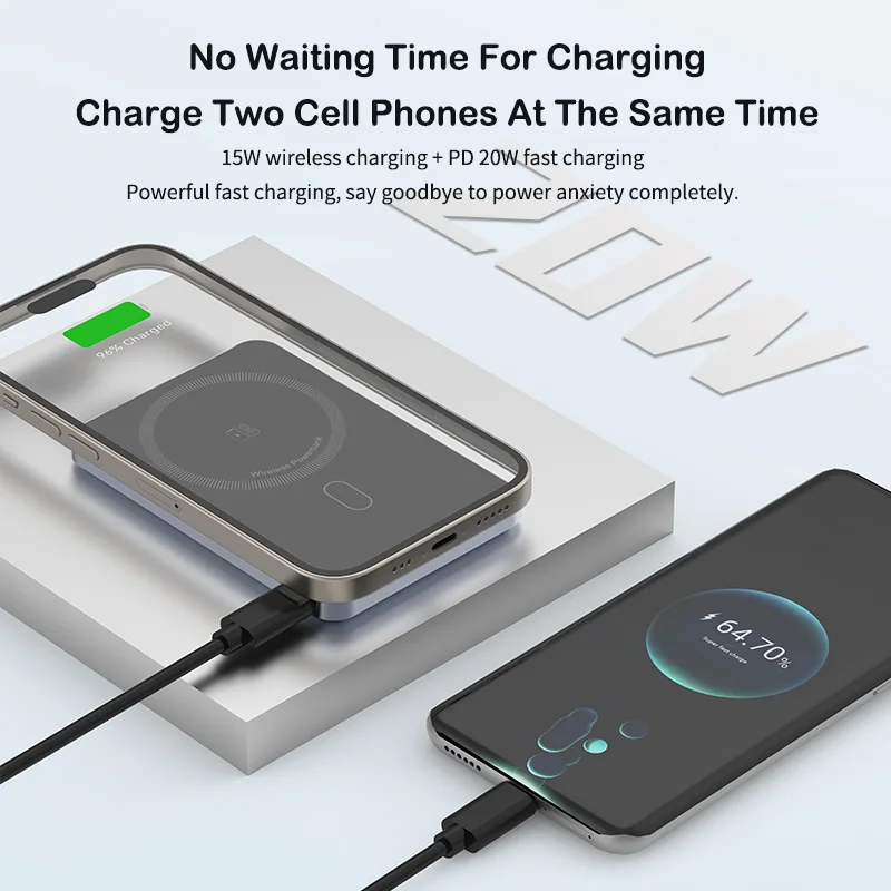 10000mAh 3-in-1 Magnetic Wireless Power Bank for Phone, Smartwatch, Earphone product image 6