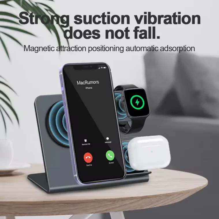 Mackertop SOD-119 3-in-1 Magnetic Wireless Charging Station, 15W Max, Aluminum Alloy product image 5