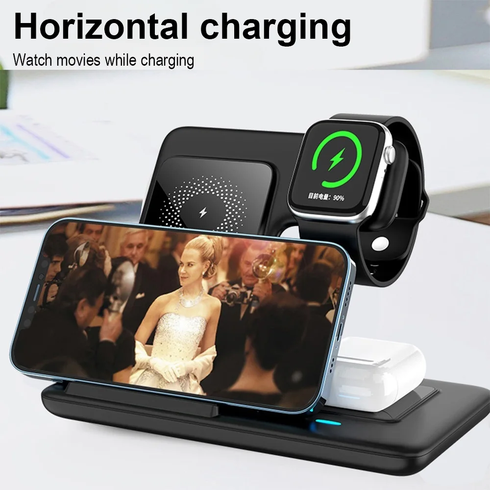 Mackertop SBT-Z11 3-in-1 Foldable Wireless Charging Station – 15W Fast Charger for Phone, Earbuds, and Watch product image 6
