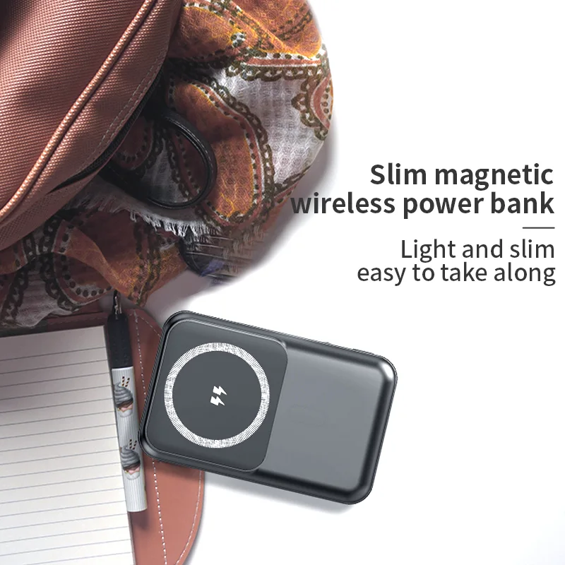10000mAh Magnetic Wireless Power Bank with Mobile Holder – Model SBT-H19E product image 6