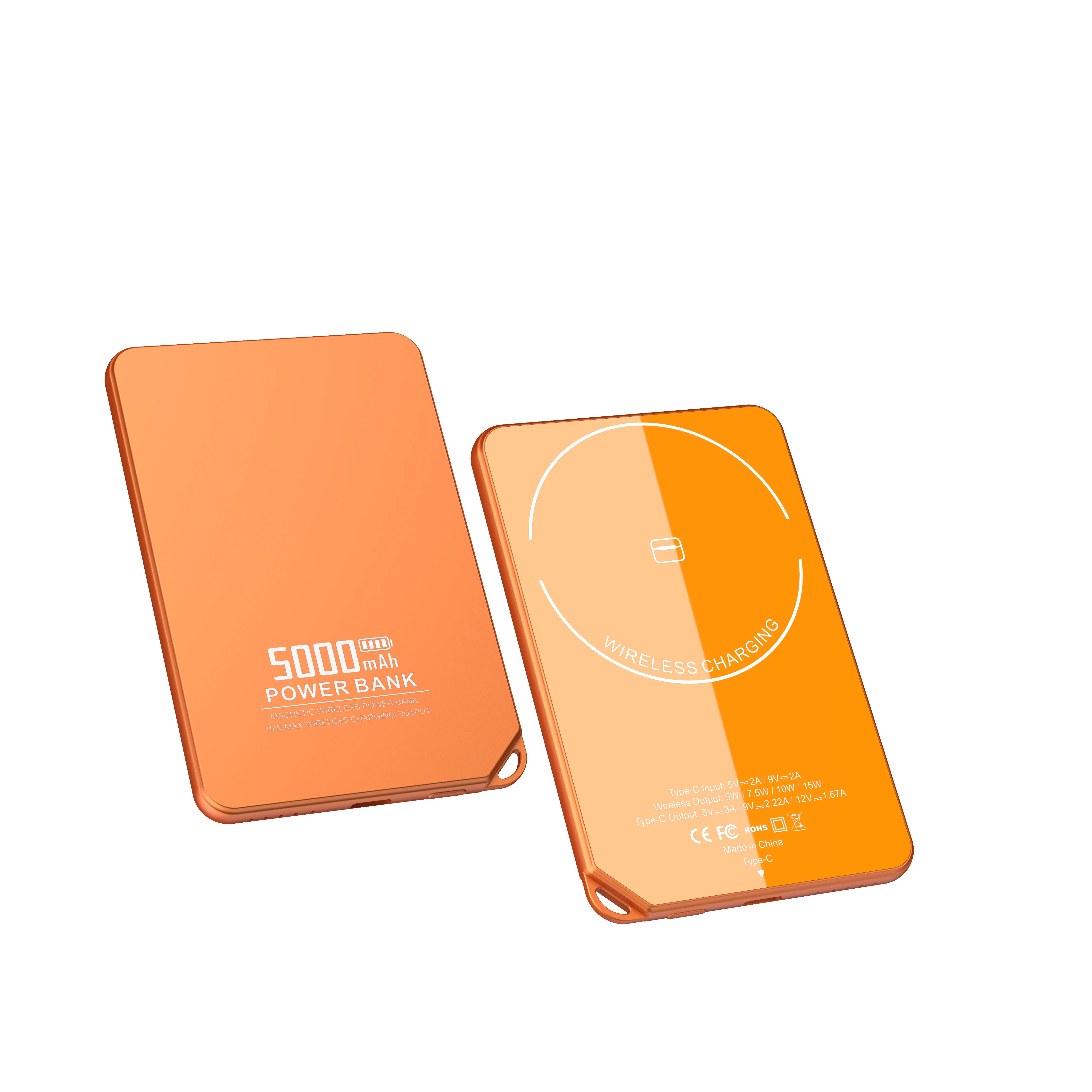 Private CNC 7.3mm Super Slim Aluminum Alloy Glass 5000mAh Magnetic Wireless Power Bank with Power Display for Phone Earphone product image 5