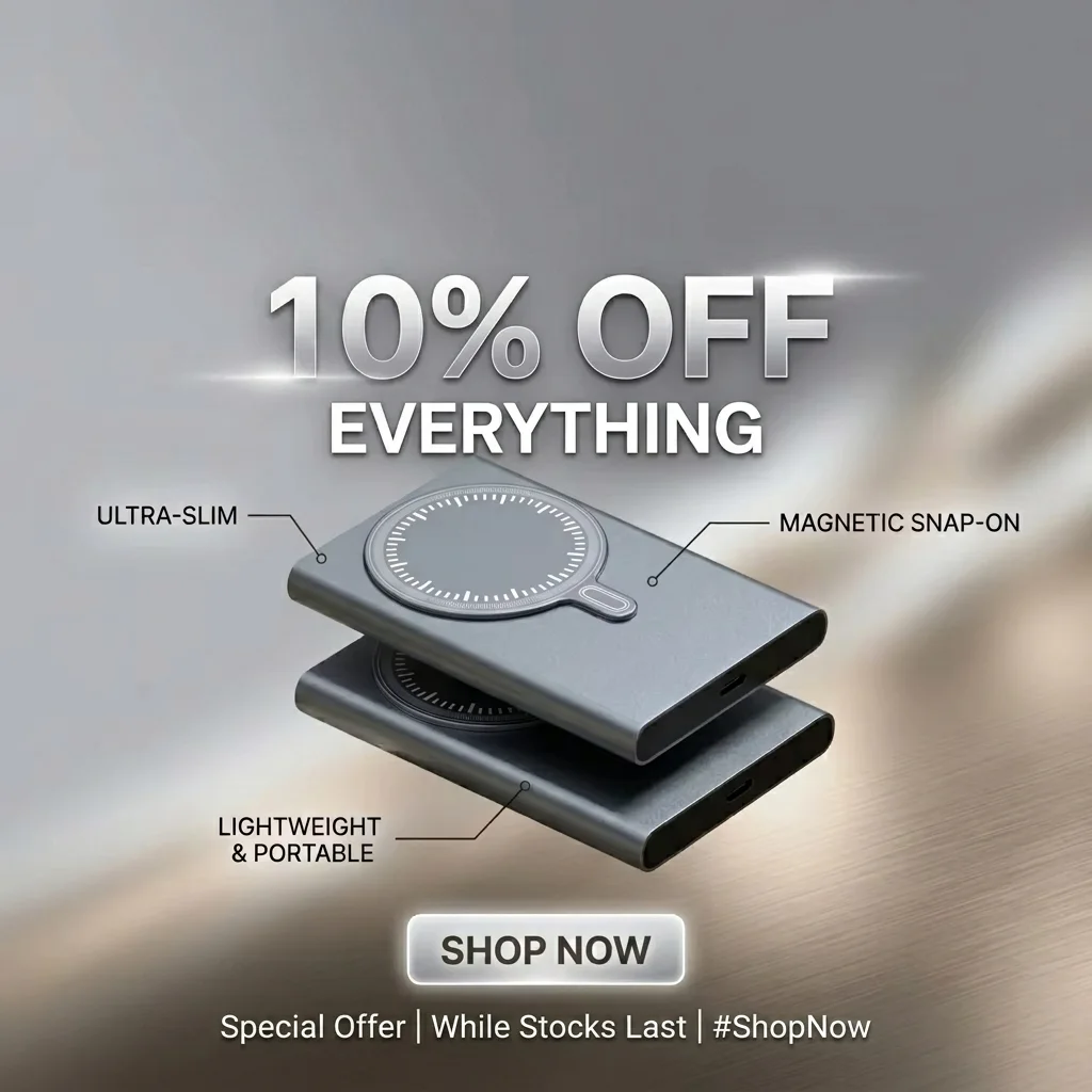 5000mAh Magnetic Wireless Power Bank with 22.5W Fast Charging – Model SBT-CK801 product image 2