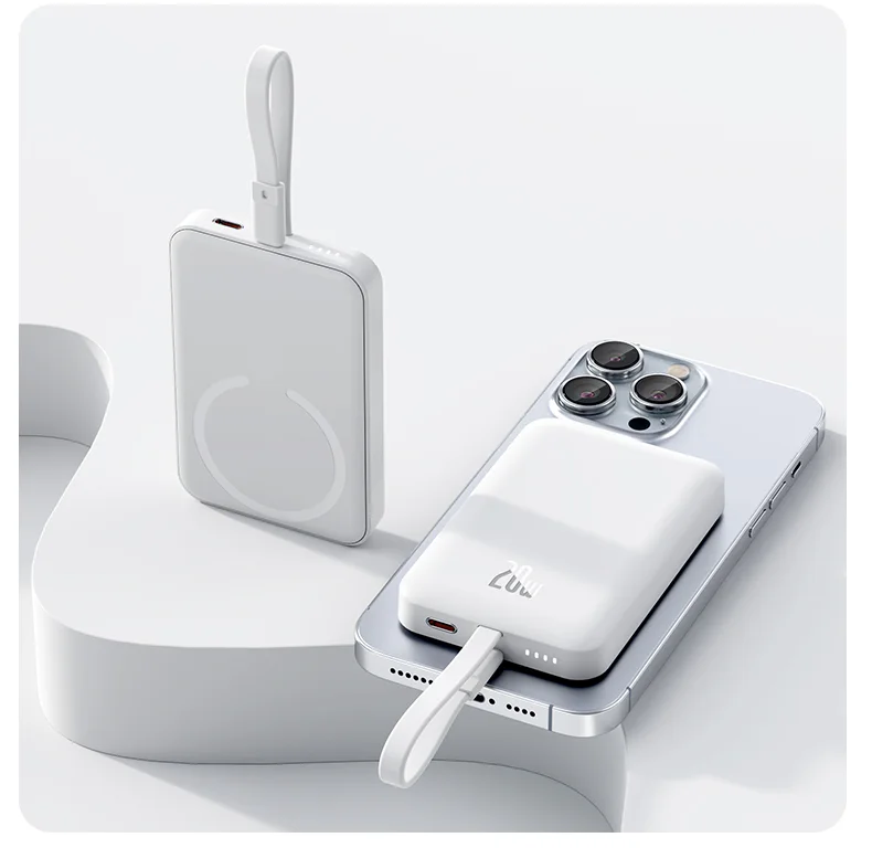 10000mAh Mini Wireless Magnetic Power Bank PD22.5W with Cable for iPhone product image 3