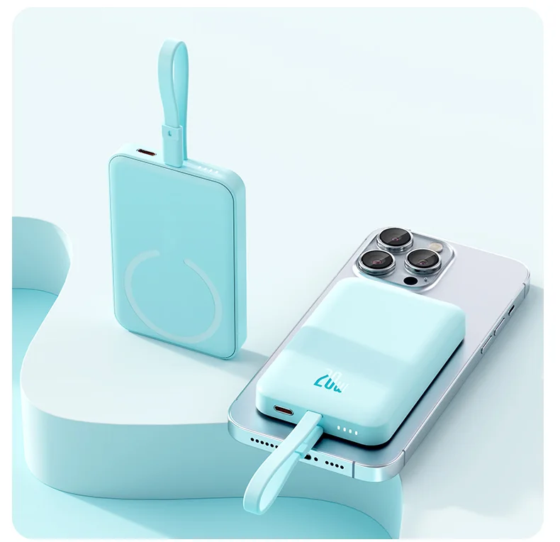 10000mAh Mini Wireless Magnetic Power Bank PD22.5W with Cable for iPhone product image 5