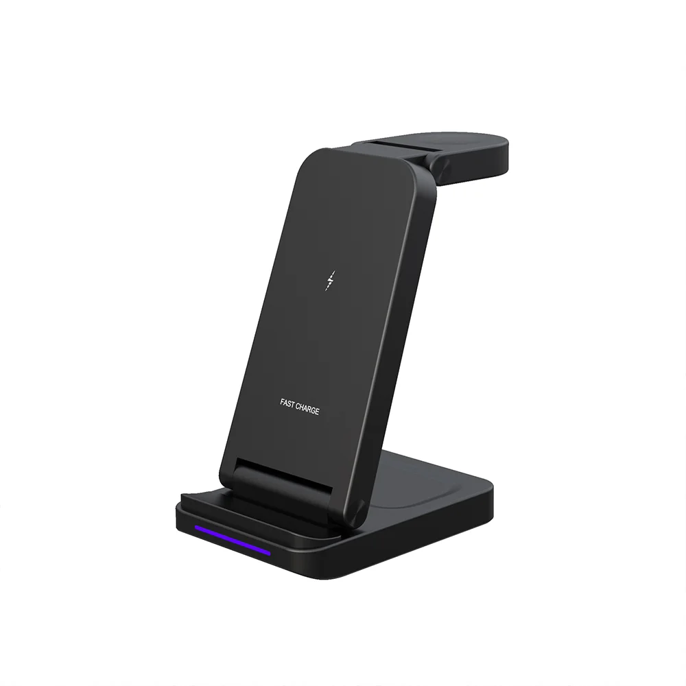 15W Foldable 3-in-1 Wireless Charging Station with Magnetic Alignment – Model SBT-S90
