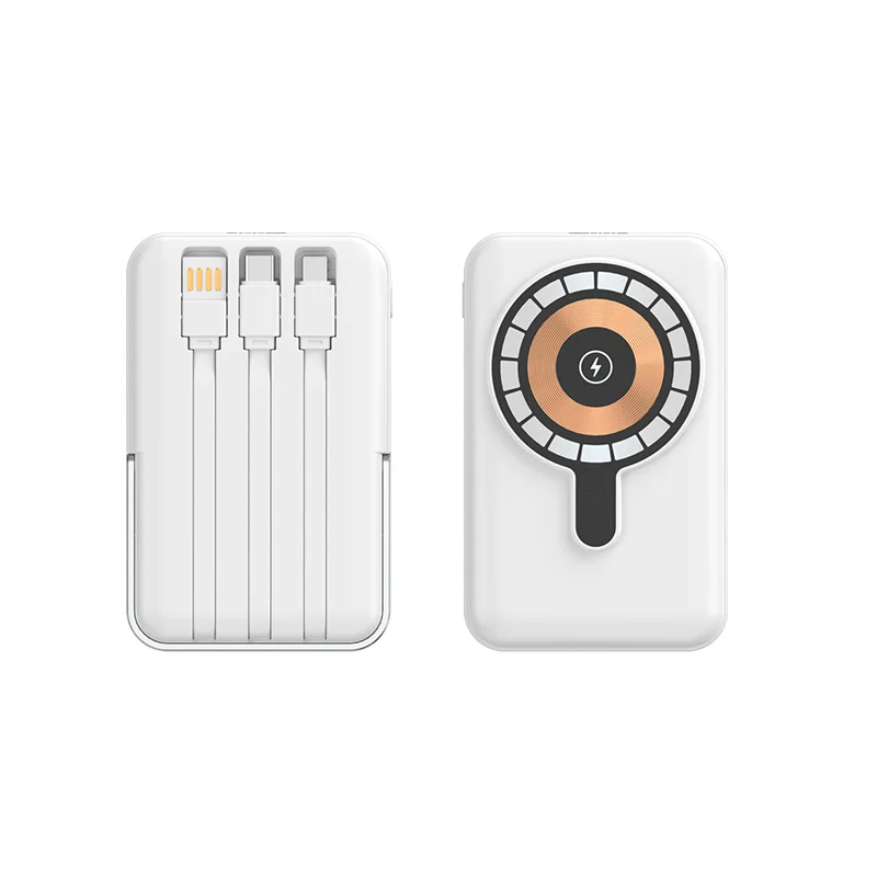 10000mAh Mini Wireless Power Bank with LED Display and Built-in Cables product image 2