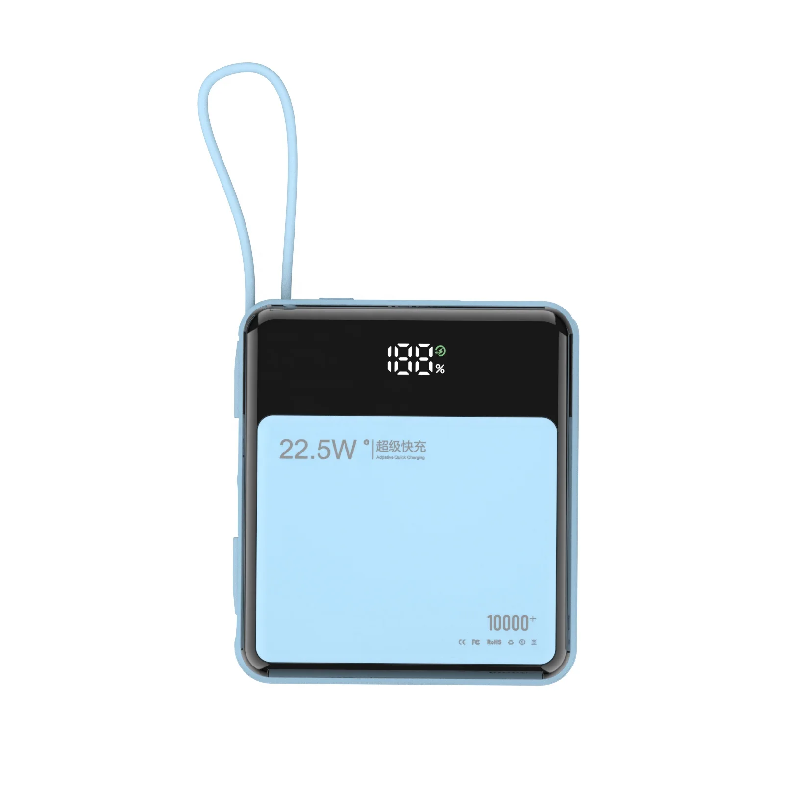 10000mAh 20W Fast Charging Power Bank with LED Display and Dual Built-in Cables product image 2