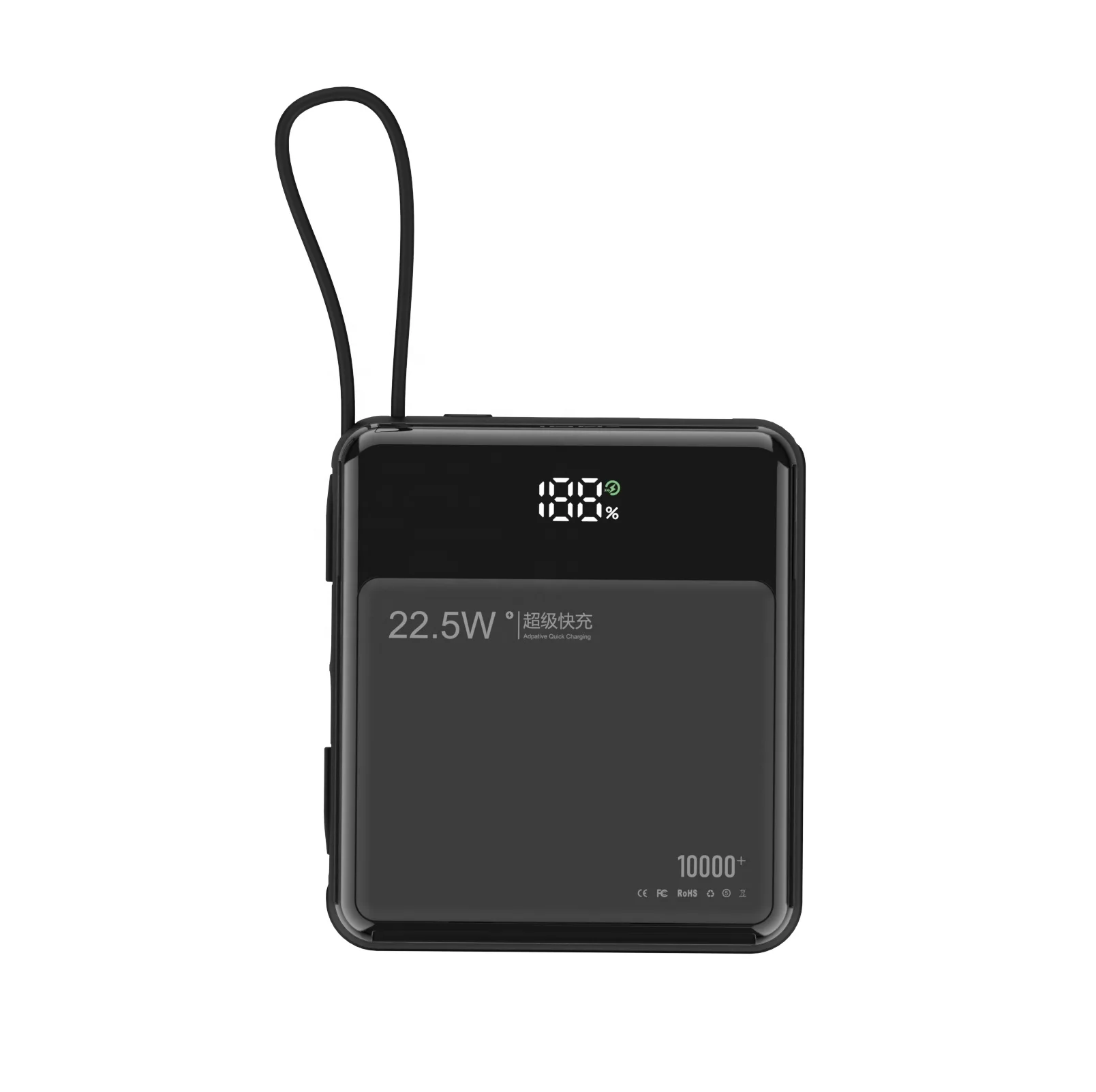 10000mAh 20W Fast Charging Power Bank with LED Display and Dual Built-in Cables product image 3