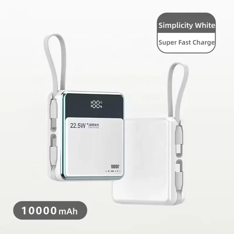 10000mAh 20W Fast Charging Power Bank with LED Display and Dual Built-in Cables product image 6
