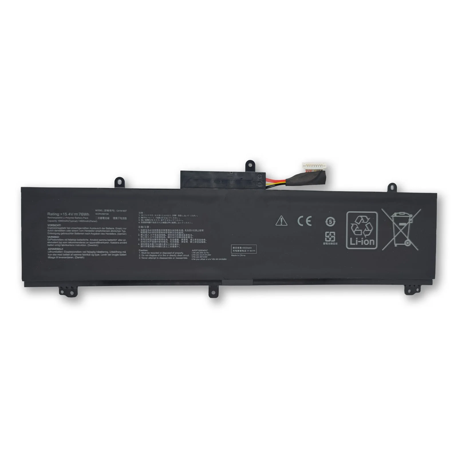 15.4V 76Wh C41N1837 Rechargeable Laptop Battery for ASUS ROG Zephyrus