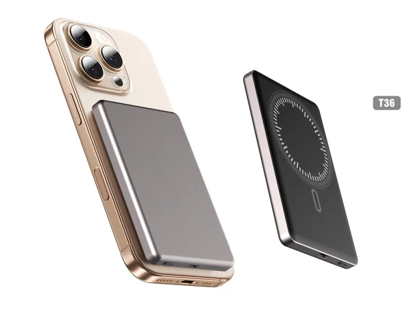 5000mAh Magnetic Wireless Power Bank with Type-C Fast Charging 15W – Aluminum Alloy product image 2
