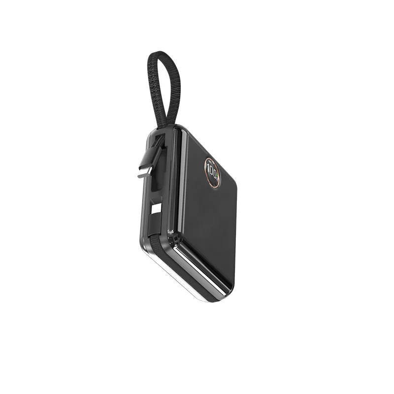 Mini Portable Charger Power Station 10000mAh Fast Charging 18W LED Display Type C Input Built-In Charging Cable Li-Polymer product image 5