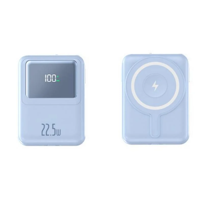 10000mAh Mini Magnetic Wireless Power Bank with LED Display, 22.5W Fast Charging, 2 Type-C Outputs for iPhone/Android