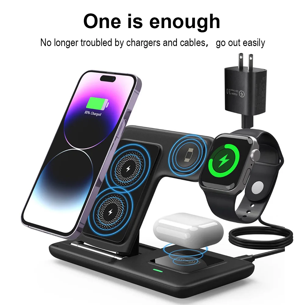 Mackertop SBT-Z11 3-in-1 Foldable Portable Wireless Charger – 15W Magnetic Charging for Phone, Earphones, Smart Watch product image 6