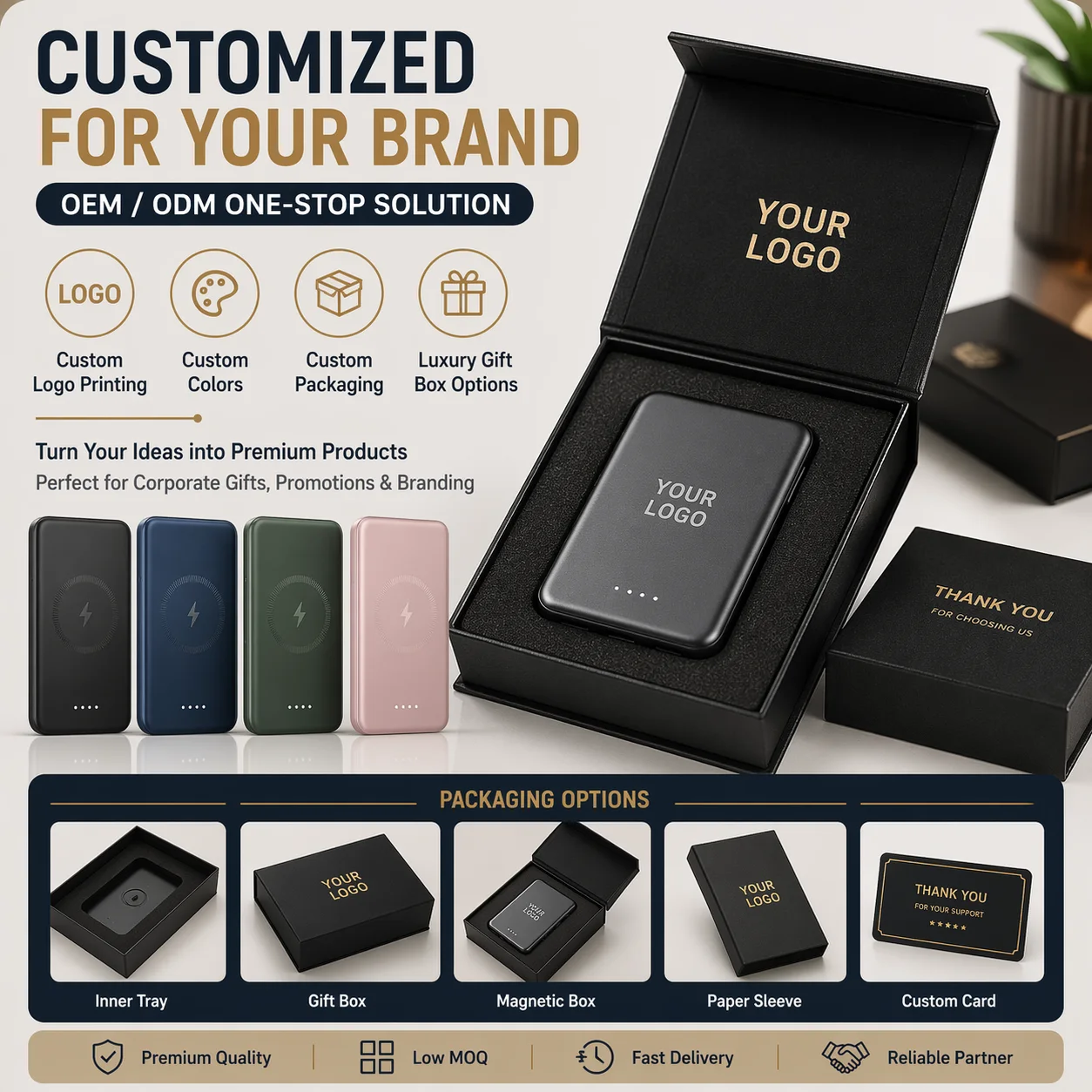 10000mAh Magnetic Power Bank with LED Display, USB-C & Wireless Output for Wholesale product image 5
